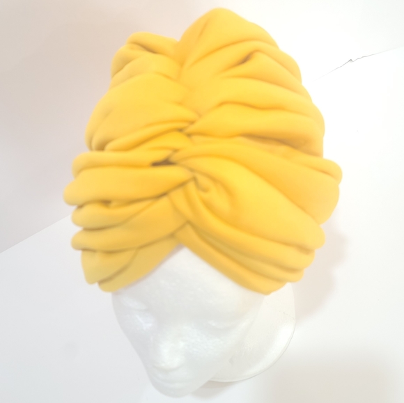 Handmade Pre-styled African Head Wrap, Yellow - Picture 3 of 12